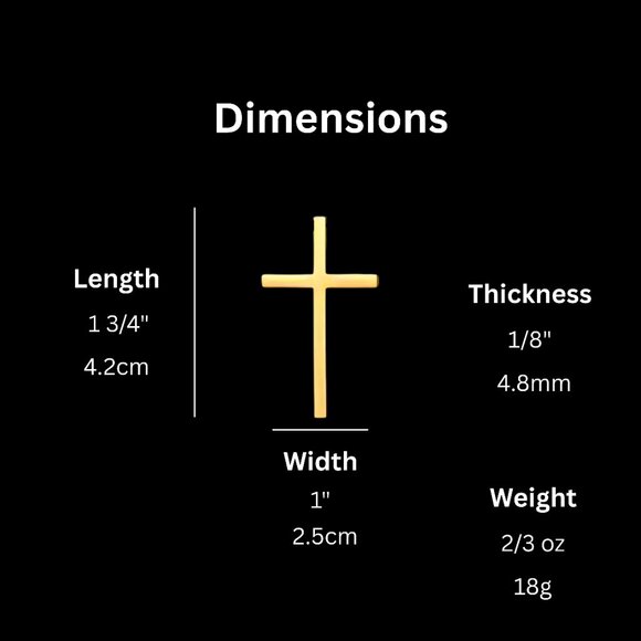 18k Gold Plated Surgical Stainless Steel Cross † on 2mm Box Chain Necklace - Picture 4 of 9